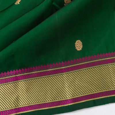 Classic Kanchipuram Silk Butta Dark Green Saree