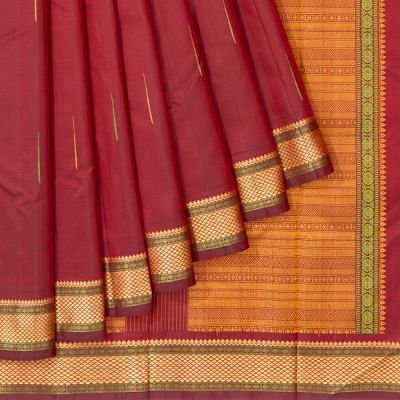 Classic Kanchipuram Silk Butta Maroon Saree