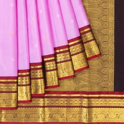 Classic Kanchipuram Silk Butta Lavender Saree