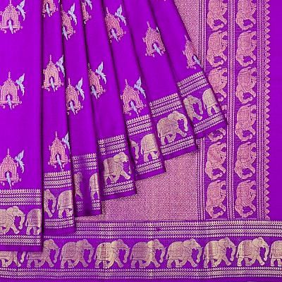 Kanchipuram Silk Butta Violet Saree