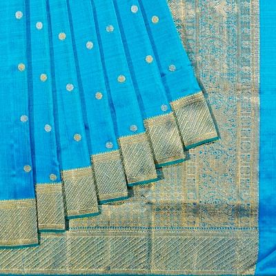 Kanchipuram Silk Butta Blue Saree