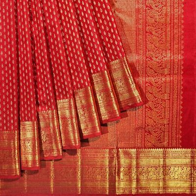 Kanchipuram Silk Brocade Red Saree