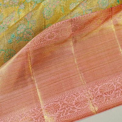 Kanchipuram Silk Tissue Brocade Gold Saree