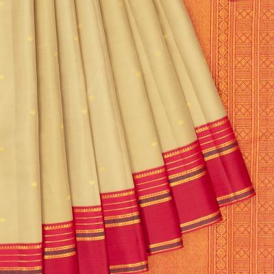 Kanchipuram Silk Butta Beige Saree