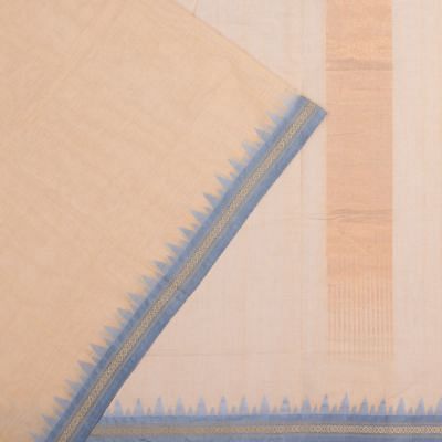 Ponduru Handspun Cotton Plain Cream Saree