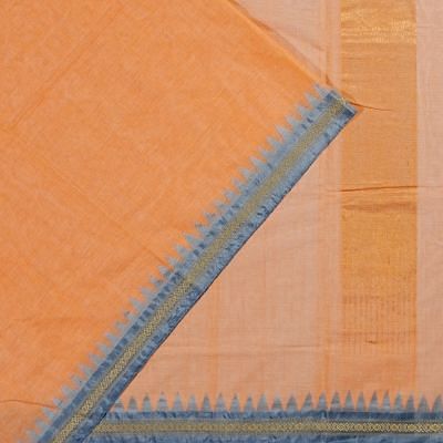 Ponduru Handspun Cotton Plain Orange Saree