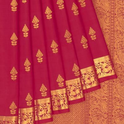 Classic Kanchipuram Silk Butta Rani Pink Saree