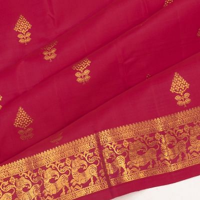 Classic Kanchipuram Silk Butta Rani Pink Saree