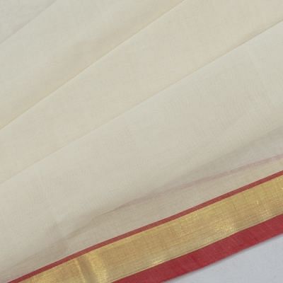 Uppada Cotton Plain White Saree With Pallu Jamdani