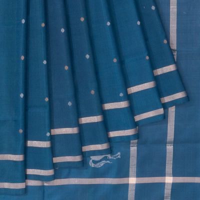 Uppada Silk Butta Dark Blue Saree