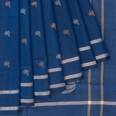 Uppada Silk Butta Dark Blue Saree