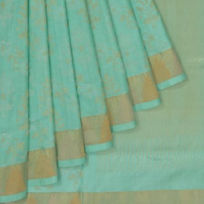 Uppada Silk Jamdani Butta Sea Green Saree