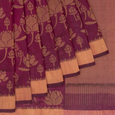 Uppada Silk Jamdani Jaal Maroon Saree