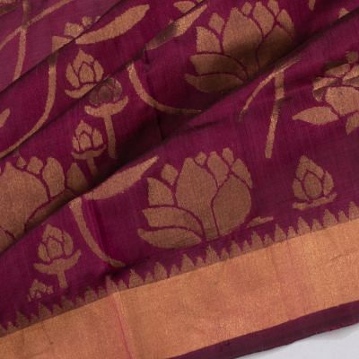 Uppada Silk Jamdani Jaal Maroon Saree