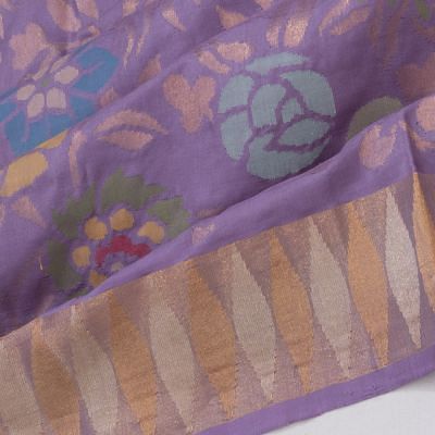 Uppada Silk Jamdani Jaal Lavender Saree