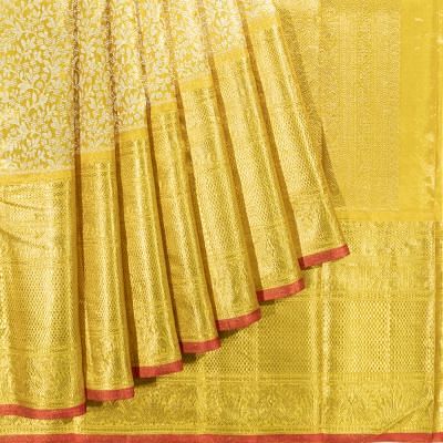 Kanchipuram Silk Tissue Brocade Gold Saree