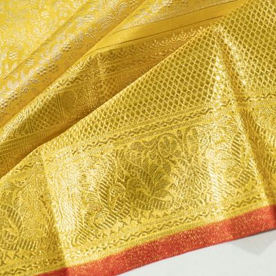 Kanchipuram Silk Tissue Brocade Gold Saree