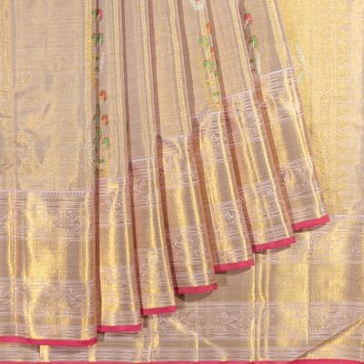 Kanchipuram Silk Tissue Butta Lilac Saree