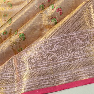 Kanchipuram Silk Tissue Butta Lilac Saree