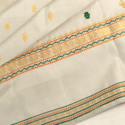 Classic Kanchipuram Silk Butta Pastel Grey Saree