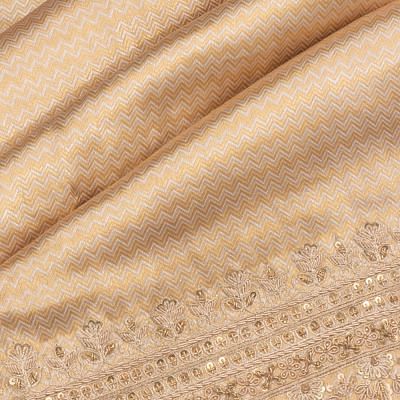 Kanchipuram Silk Tissue Brocade Gold Saree With Zardosi Border