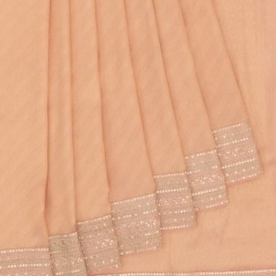 Chanderi Silk Geometrical Brocade Peach Saree