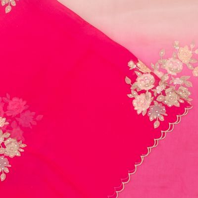 Organza Butta Dual Tone Half And Half Pink Saree