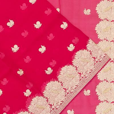 Organza Embroidery Butta Pink Saree