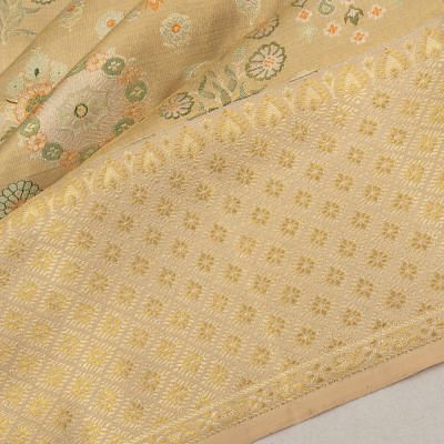 Kanchipuram Silk Tissue Brocade Gold Saree