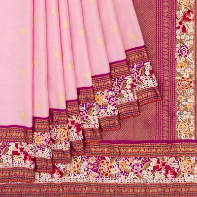 French Knot X Kanchipuram Silk Butta Baby Pink Saree