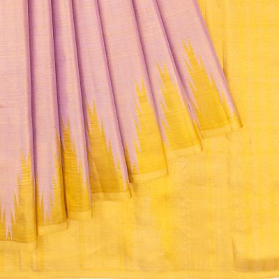 Classic Kanchipuram Silk Tissue Plain Lavender Saree