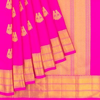 Classic Kanchipuram Silk Butta Rani Pink Saree