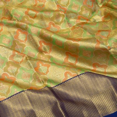 Kanchipuram Silk Tissue Brocade Pastel Green Saree
