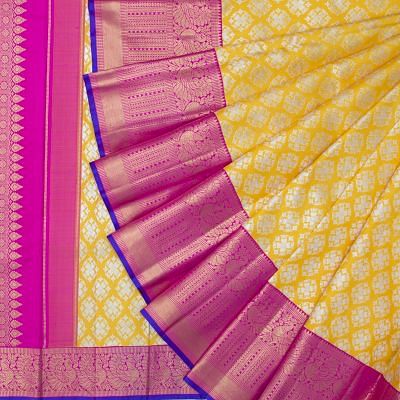 Kanchipuram Silk Brocade Yellow Saree/4904590_1.jpg