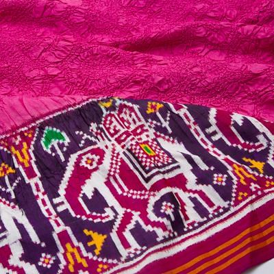Patan Patola Silk Bandhani Pink Saree