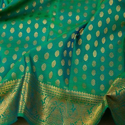 Kanchipuram Silk Brocade Green Dhoti