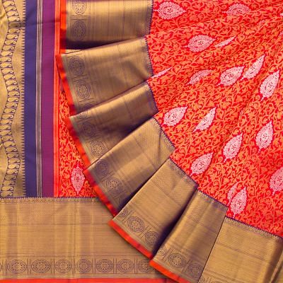 Kanchipuram Silk Brocade Red Saree/4947207_1.jpg