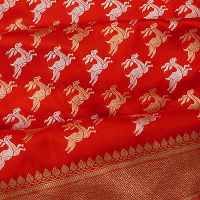 Banarasi Silk Butta Red Saree