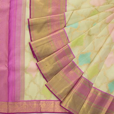 Kanchipuram Silk Jaal Pastel Green Saree/5077621_1.jpg