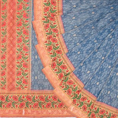 Sambalpuri Silk Ikat Tissue Pastel Blue Saree/5113917_1.jpg