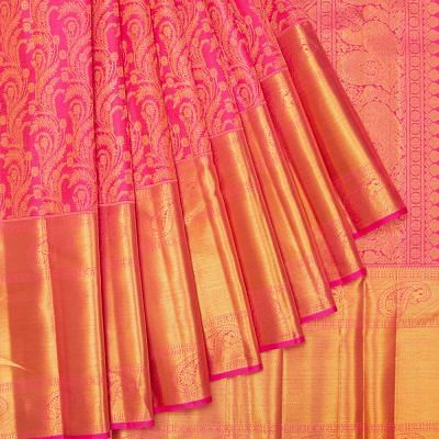Kanchipuram Silk Brocade Pink Saree