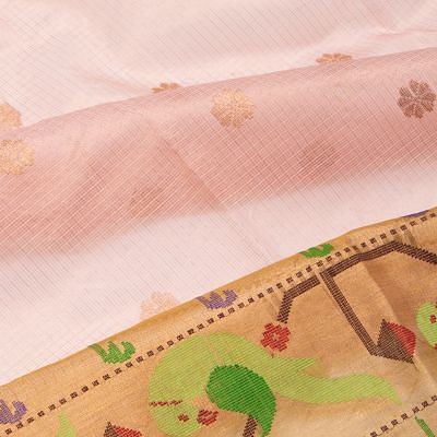 Kota Silk Tissue Butta Baby Pink Saree