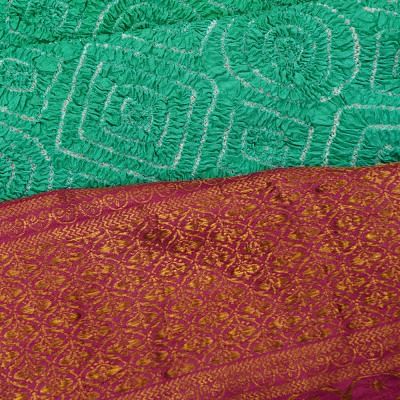 Kanchipuram Silk Bandhani Sea Green Saree