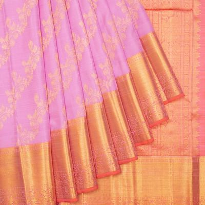 Kanchipuram Silk Leheriya Baby Pink Saree