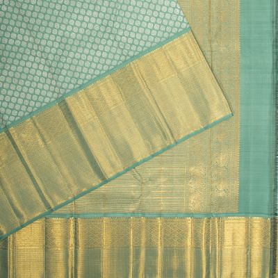 Kanchipuram Silk Brocade Sea Green Saree