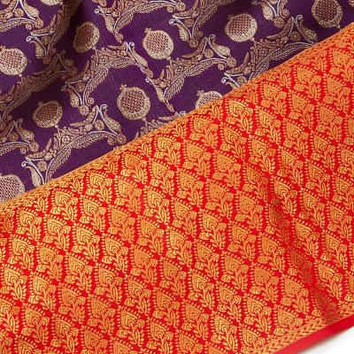 Kanchipuram Silk Brocade Purple Saree