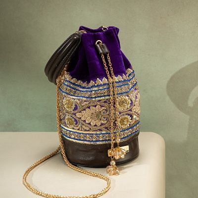 Zardosi Embroidery Potli Bag By Kankatala