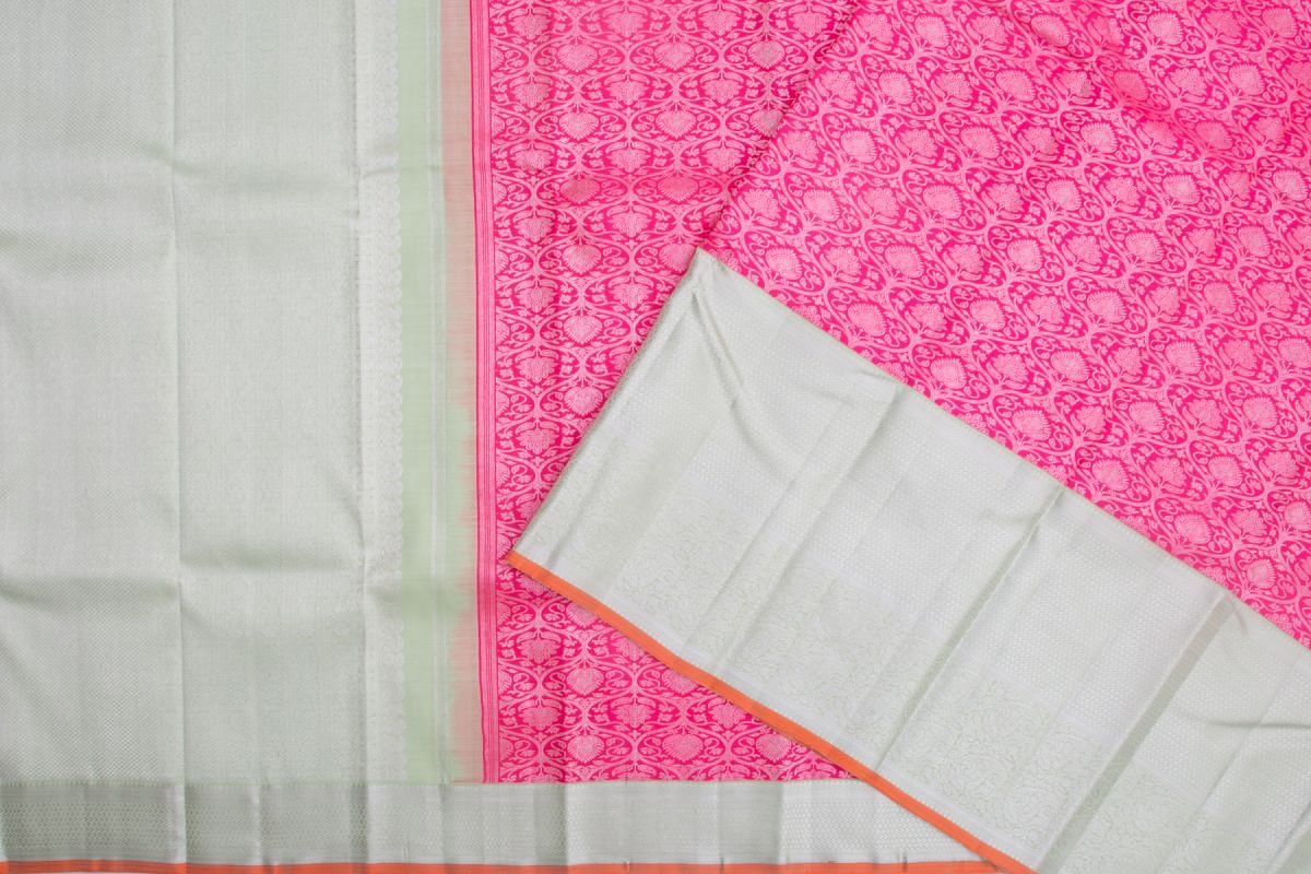 Kanchipuram Silk Jaal Pink Saree/5023289_2.jpg