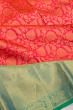 Kanchipuram Silk Jaal Dual Tone Pink And Orange Saree