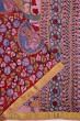 Kanchipuram Silk Hand Painted Kalamkari Red Saree